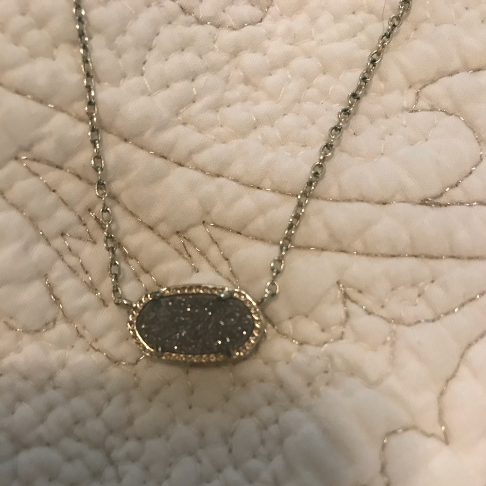 Kendra Scott “Elisa” gold platinum druzy necklace